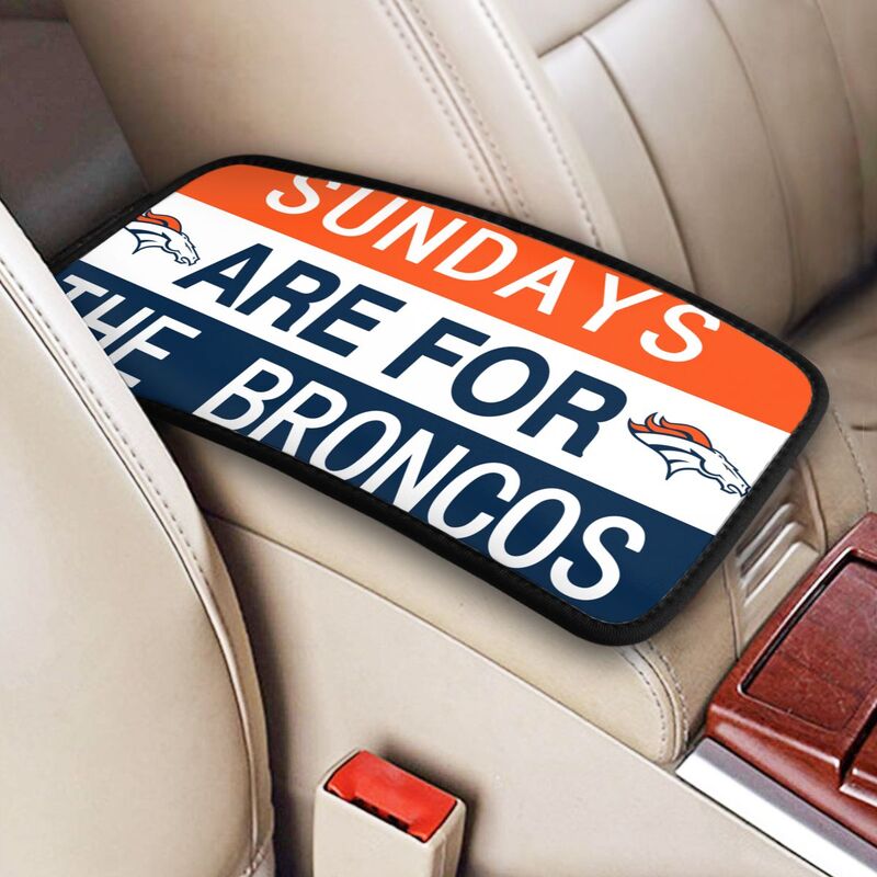 Denver Broncos Personalized printed car armrest cover Car handrail box cushion