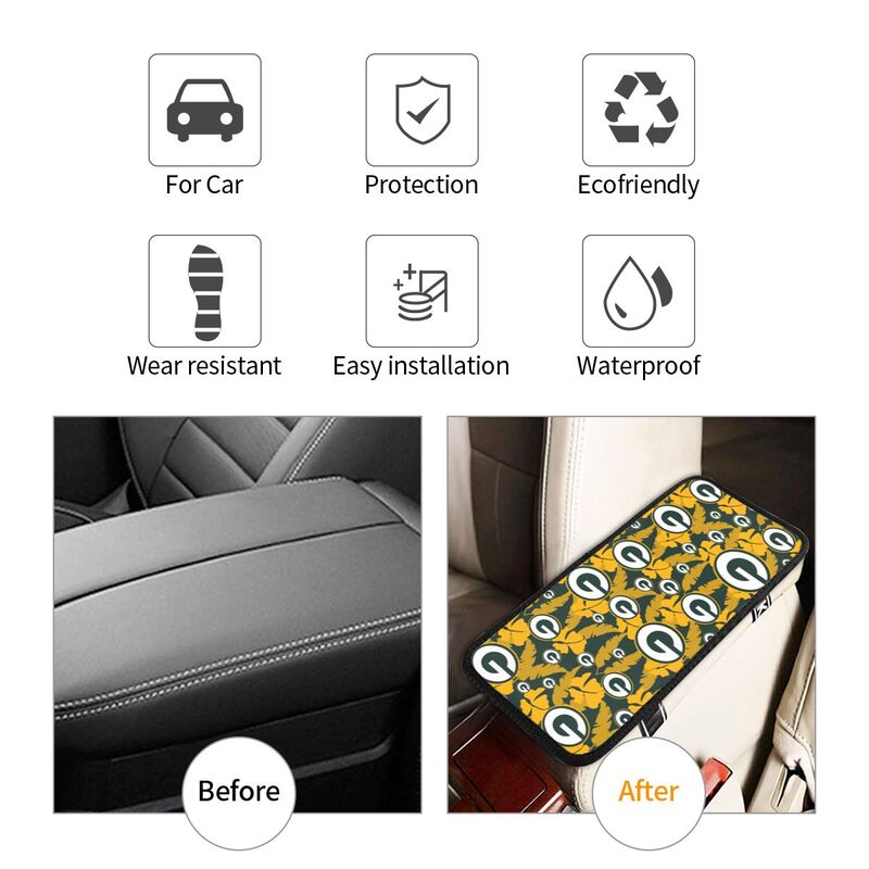 Green Bay Packers printing Center console armrest pad car armrest protective cover car