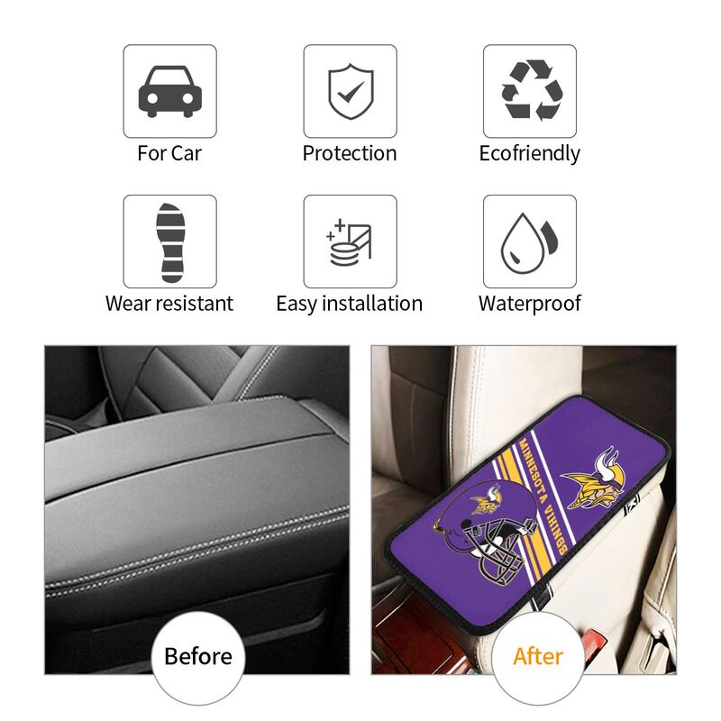 Minnesota Vikings Print armrest protective cover car armrest box cushion