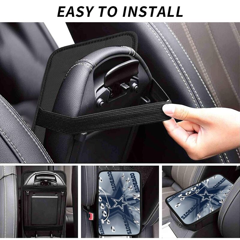 Car armrest box pad Dallas Cowboys8 Printed central armrest box pad anti slip pad
