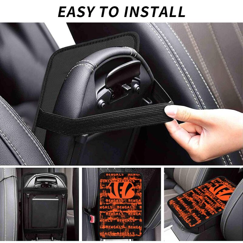 Cincinnati Bengals print Car armrest box protective cover car center console armrest pad