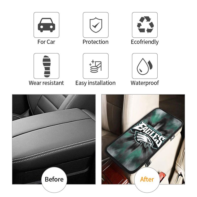 Philadelphia Eagles Printed car center armrest box pad anti slip pad