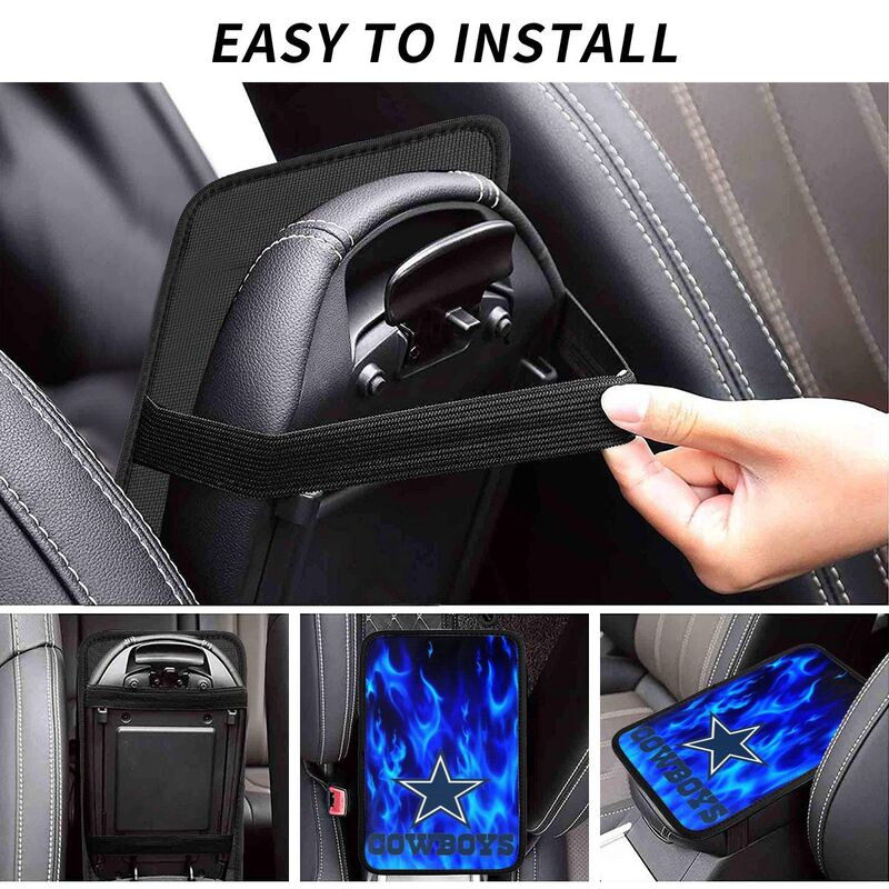 Car armrest box pad Dallas Cowboys Printed center armrest box pad protective pad