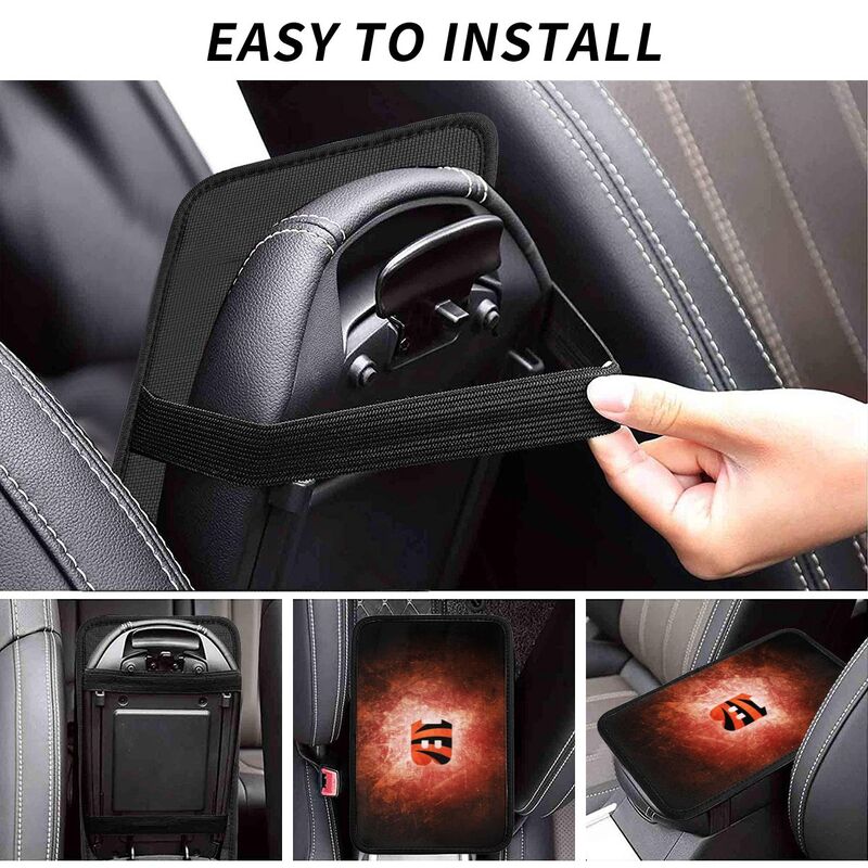 Car armrest box pad Cincinnati Bengals4 Printed central armrest box pad anti slip pad