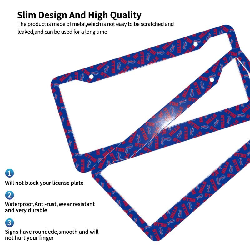 Buffalo Bills Print front rear license plate holder circular hole license plate holder (one pair)
