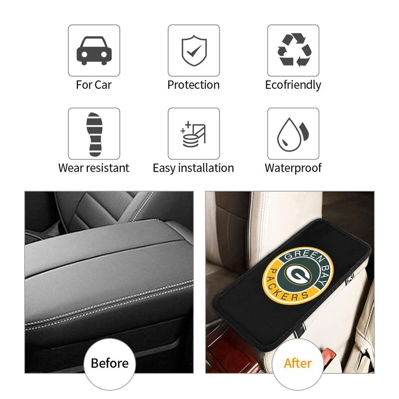 Green Bay Packers print car armrest protective cover Car center console armrest pad