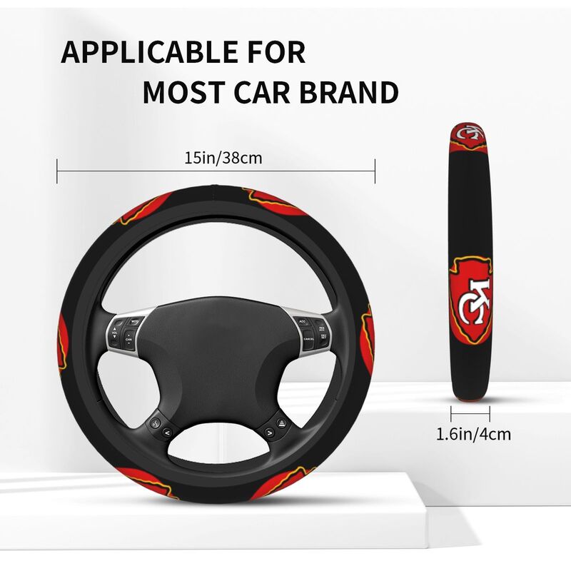 Kansas City Chiefs 1 Printed elastic steering wheel cover anti slip breathable