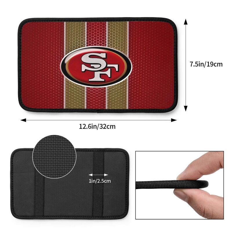 Car armrest box pad San Francisco 49ers 4 Printed central armrest box cushion protective pad