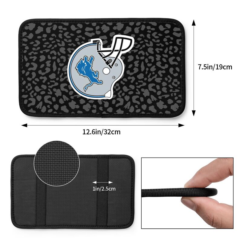 Detroit Lions 2 print Car handrail box cushion Personalized car armrest cover