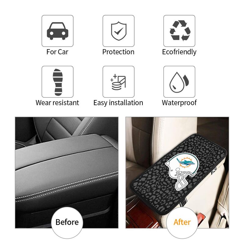 Miami Dolphins 2 print Car handrail box cushion Personalized car armrest cover