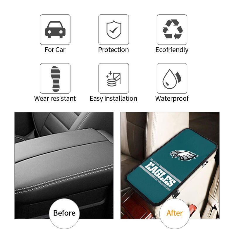 Philadelphia Eagles Printed car armrest box pad Protective pad