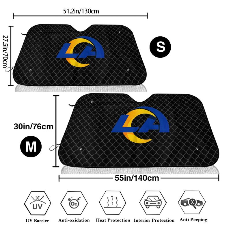 Los Angeles Rams 2 Print Car windshield sunshades is suitable front Car windshield sunshades