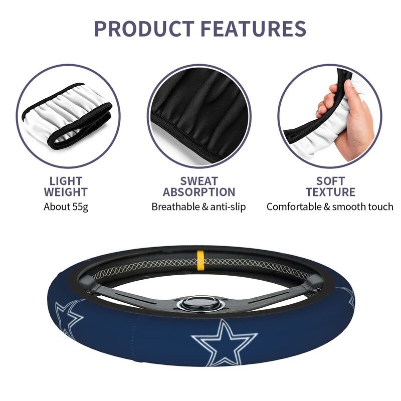 Dallas Cowboys Printed breathable elastic steering wheel anti slip cover