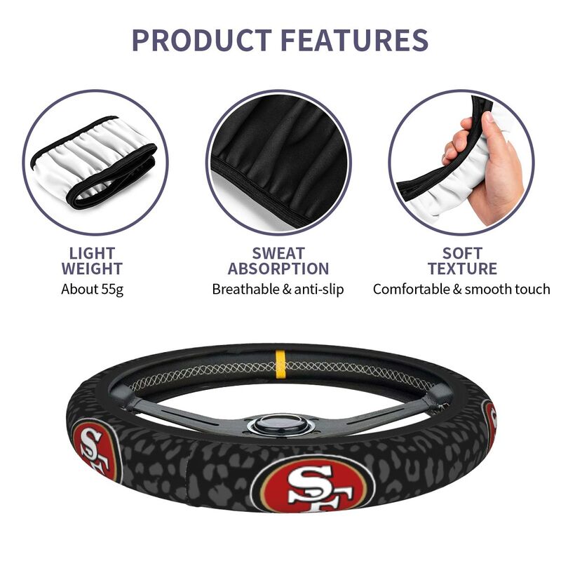 San Francisco 49ers Printed elastic steering wheel cover car steering wheel protective cover