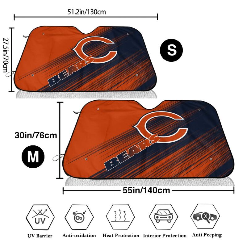 Chicago Bears Print car windshield sunshade panel car windshield sunshade cover multiple sizes