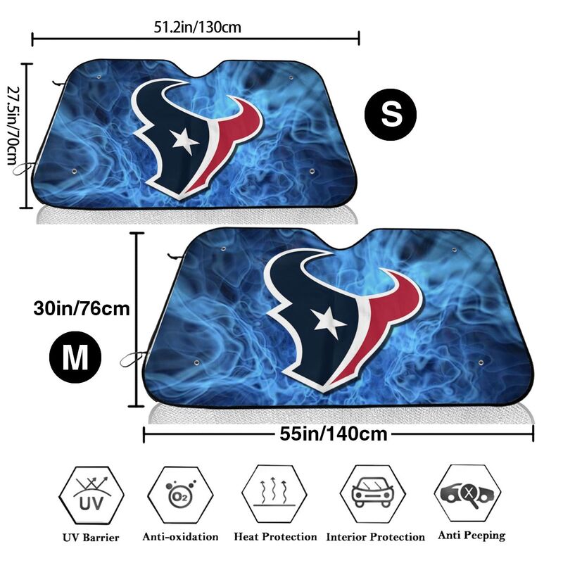 Houston Texans Print suitable for front Car windshield sunshades Car windshield sunshades