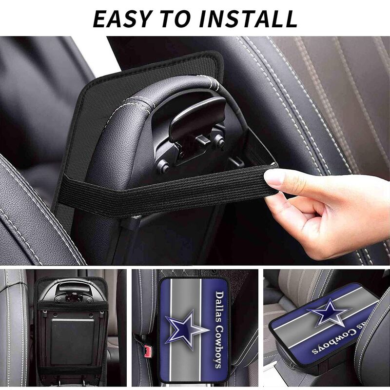 Car armrest box pad Dallas Cowboys 2 Printed central armrest box pad protective pad