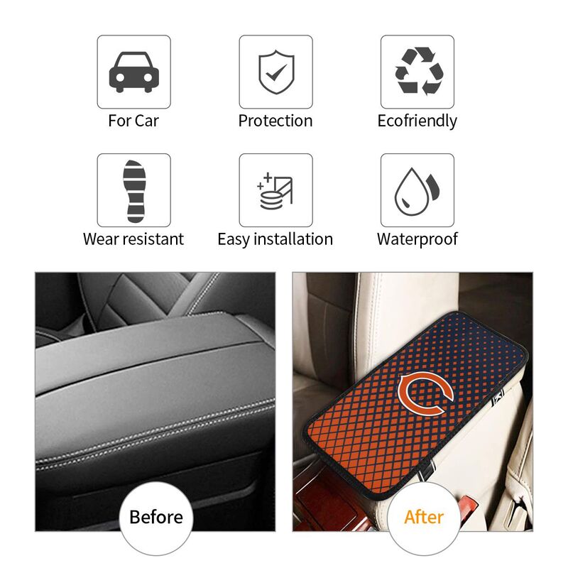 Chicago Bears Car handrail box cushion Personalized printed car armrest cover