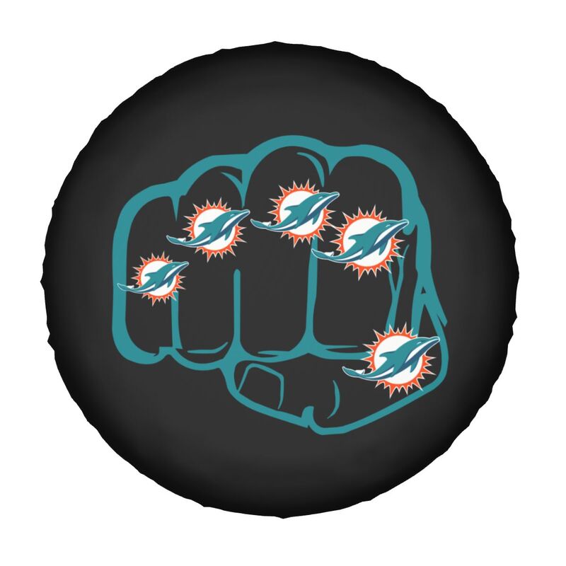 Miami Dolphins Print tire protection cover car spare tire dust protection covers