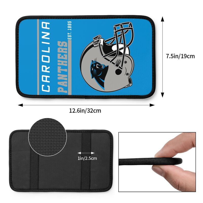 Carolina Panthers Print car armrest box cushion armrest protective cover