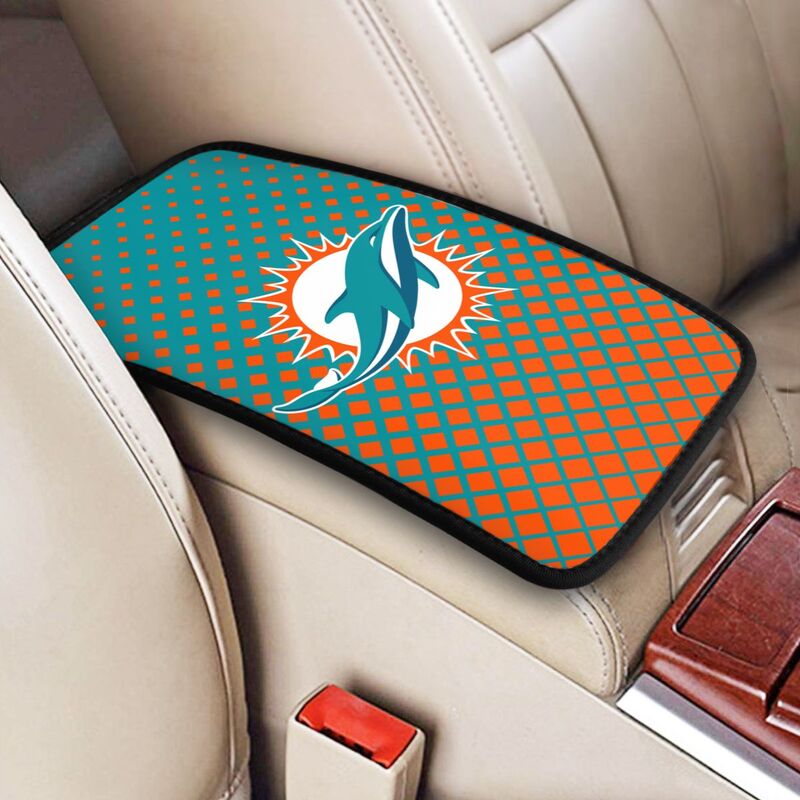 Miami Dolphins Car handrail box cushion Personalized printed car armrest cover