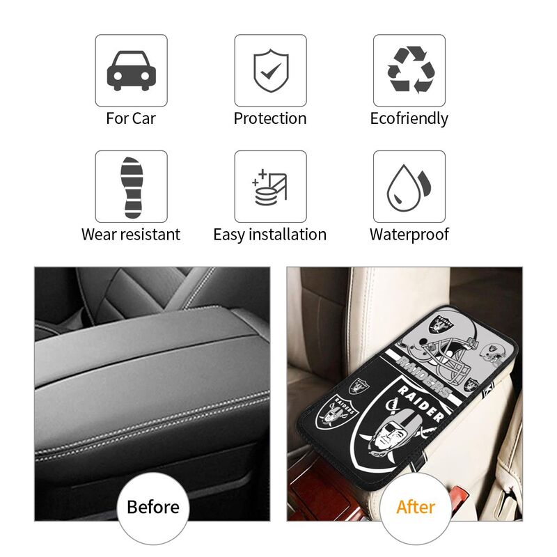 Las Vegas Raiders 2 Print car armrest box cushion armrest protective cover
