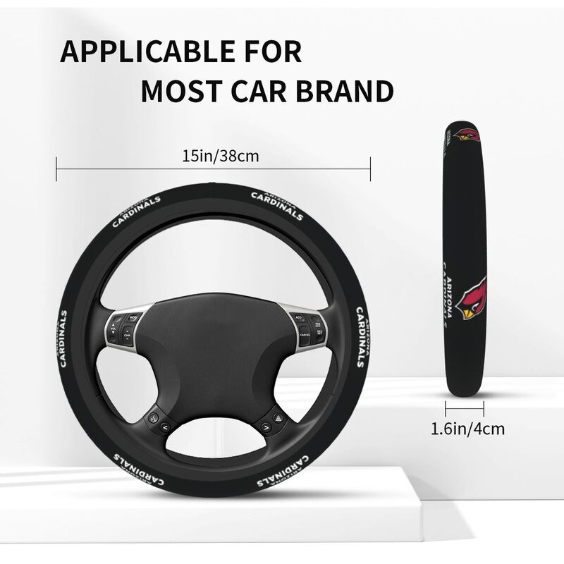 Arizona Cardinals 2 Printed breathable elastic steering wheel cover