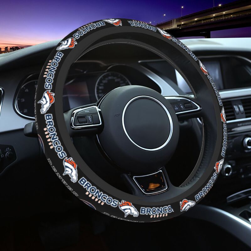 Denver Broncos Printed car protective cover elastic steering wheel cover