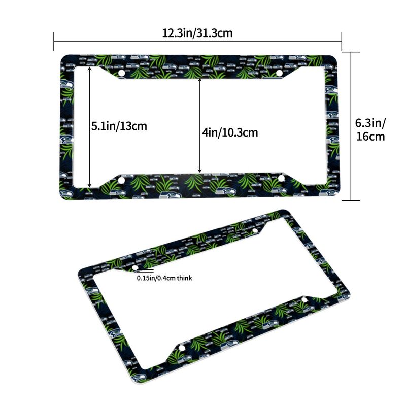 Seattle Seahawks Print Car license plate frame four hole license plate holder (one pair)
