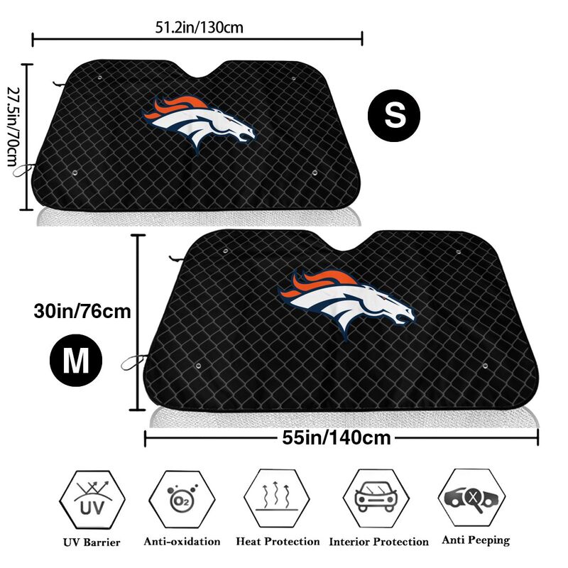 Denver Broncos Print Car windshield sunshades is suitable front Car windshield sunshades
