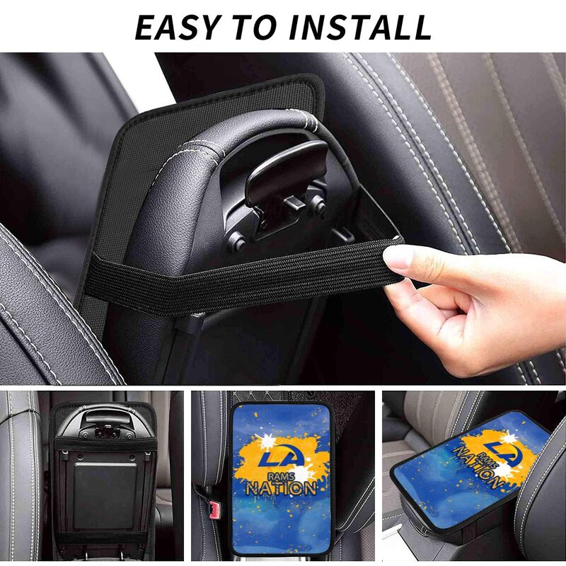 Los Angeles Rams print car center console armrest pad Car armrest box protective cover
