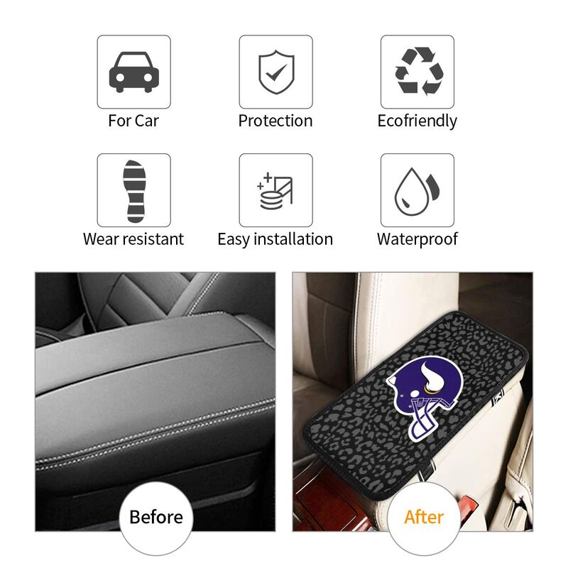 Minnesota Vikings print Car handrail box cushion Personalized car armrest cover