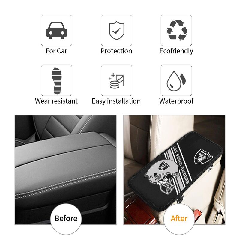 Las Vegas Raiders Print armrest protective cover car armrest box cushion