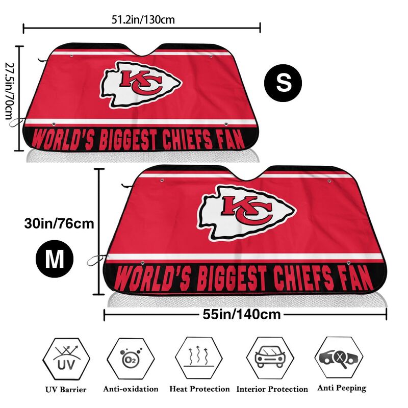 Kansas City Chiefs Printing is suitable for car front windshield sunshades Car windshield sunshades