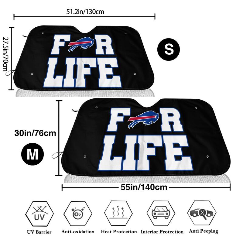 Buffalo Bills 4 Printed car multi size front windshield sunshade car windshield sunshade