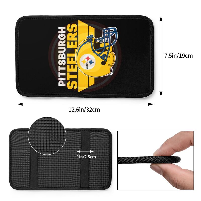 Car armrest box pad Pittsburgh Steelers 3 Printed central armrest box pad protective pad