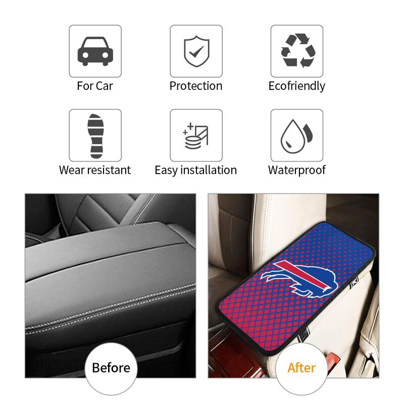 Buffalo Bills Car handrail box cushion Personalized printed car armrest cover