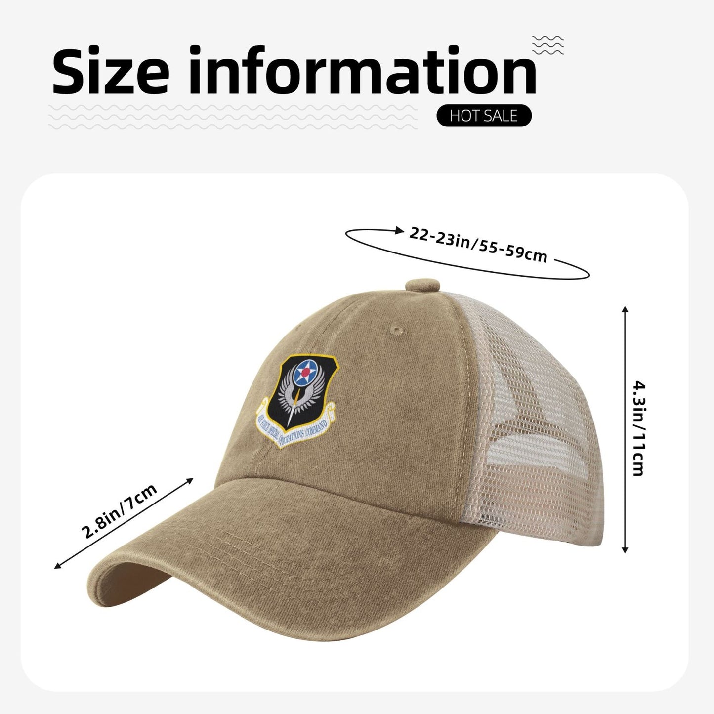 USAFSpecial Operations Command Printed unisex baseball cap adjustable grid baseball cap veteran gift