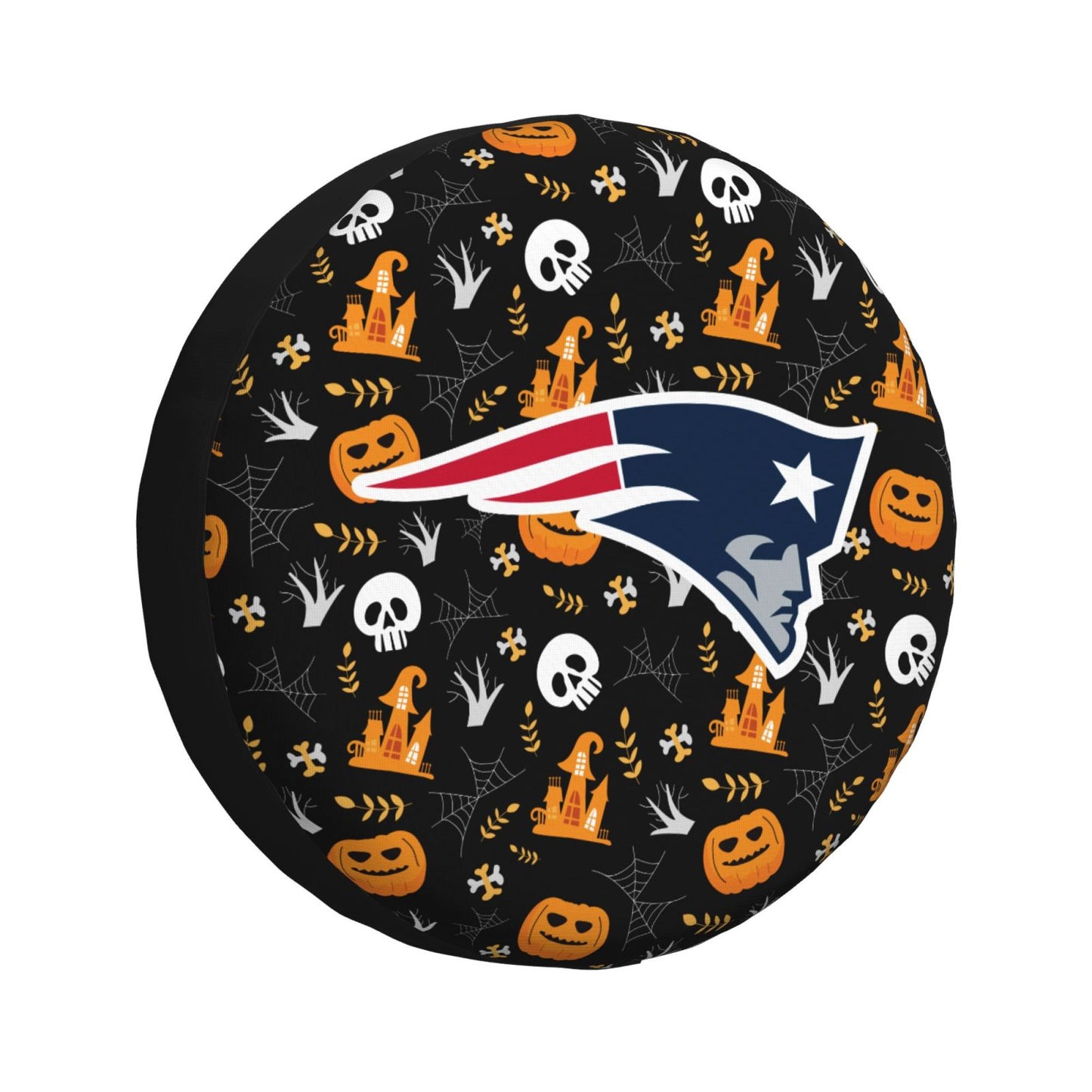 New England Patriots Print Pumpkin Castle Small Printed Car Tire Cover Tire Dust Cover
