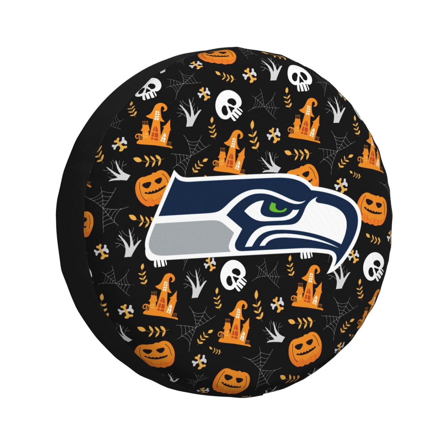 Seattle Seahawks Print Pumpkin Castle Small Printed Car Tire Cover Tire Dust Cover