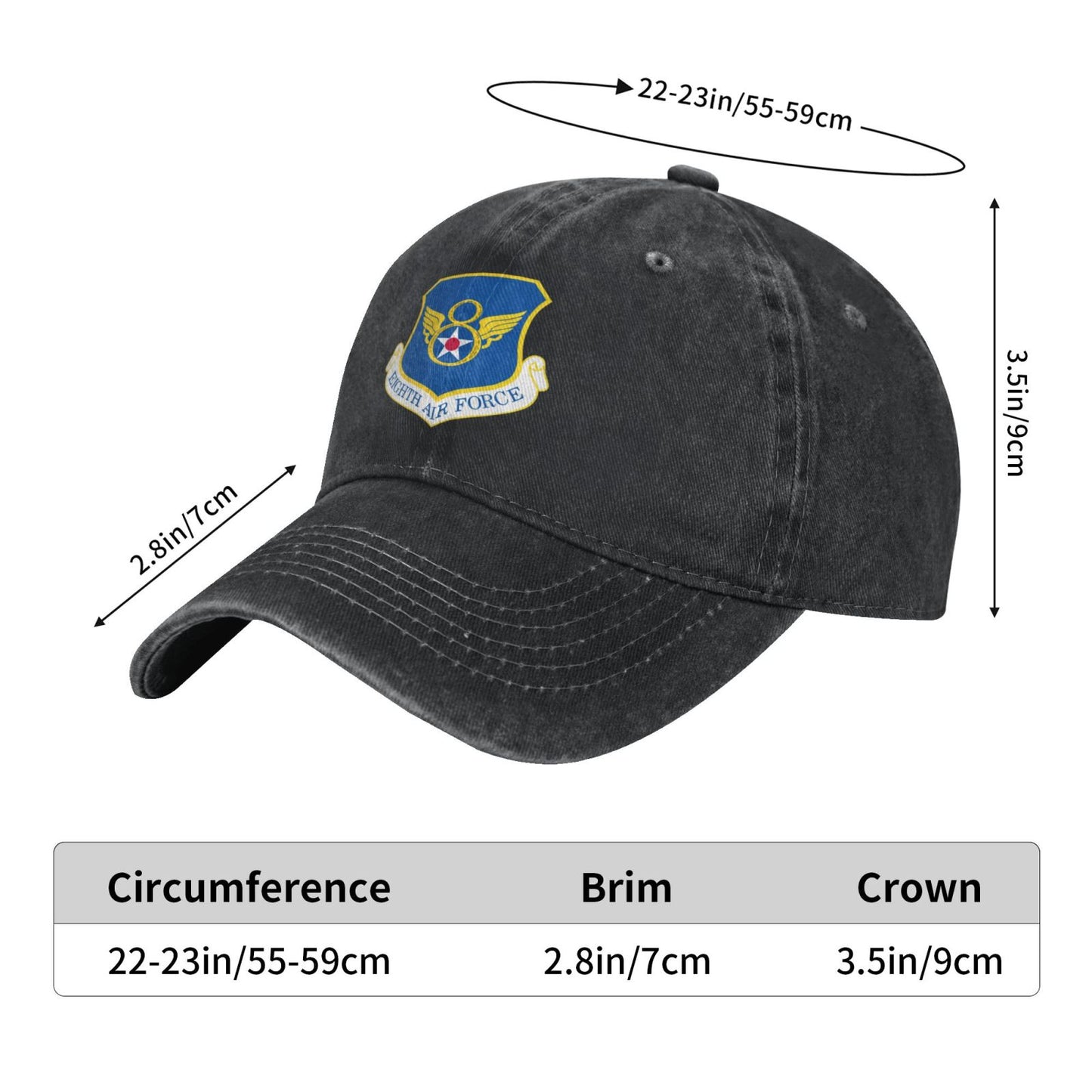 Eighth Air Force-Emblem Printed unisex baseball cap adjustable cap veteran gift
