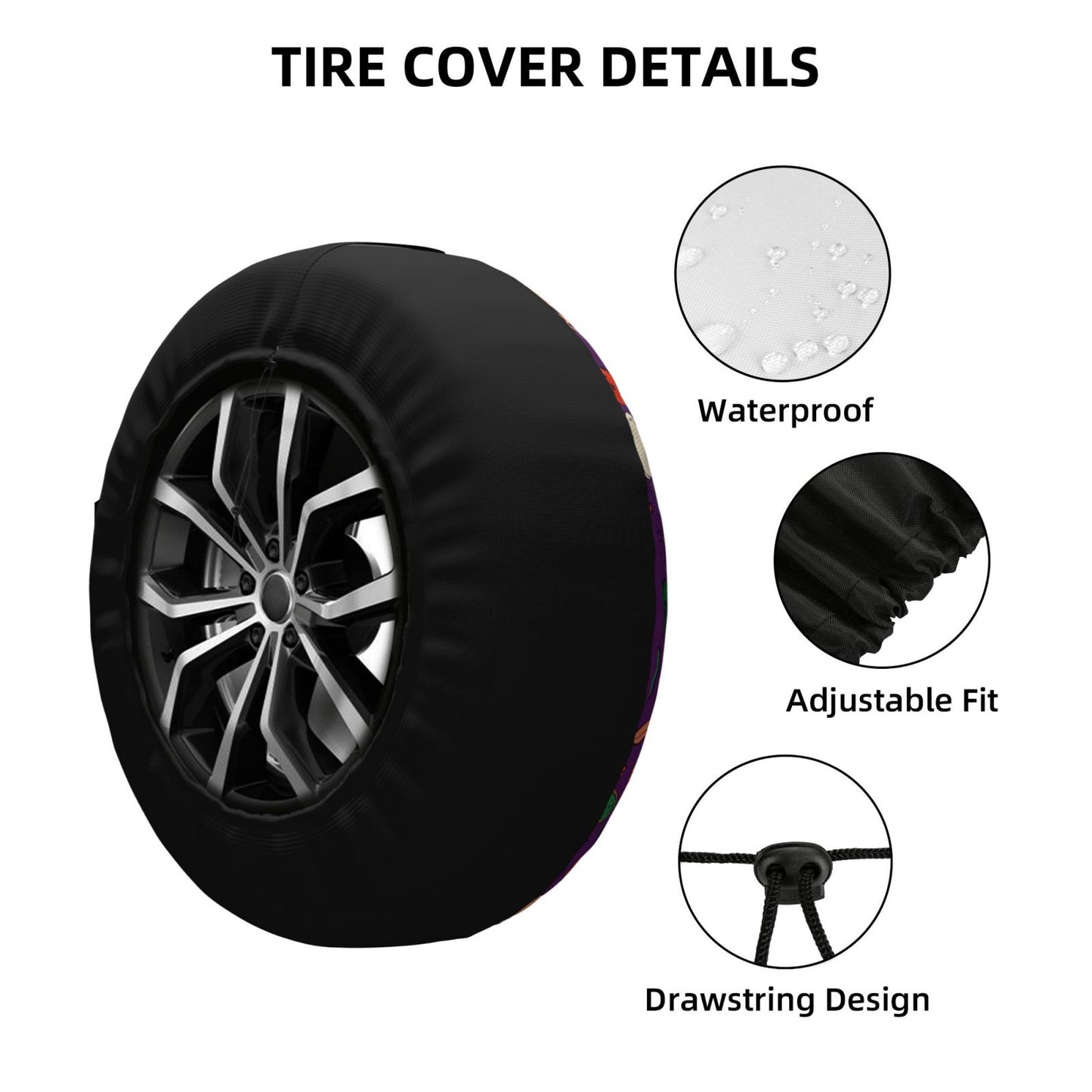 Jacksonville Jaguars print Halloween candy print car tire cover tire dust cover