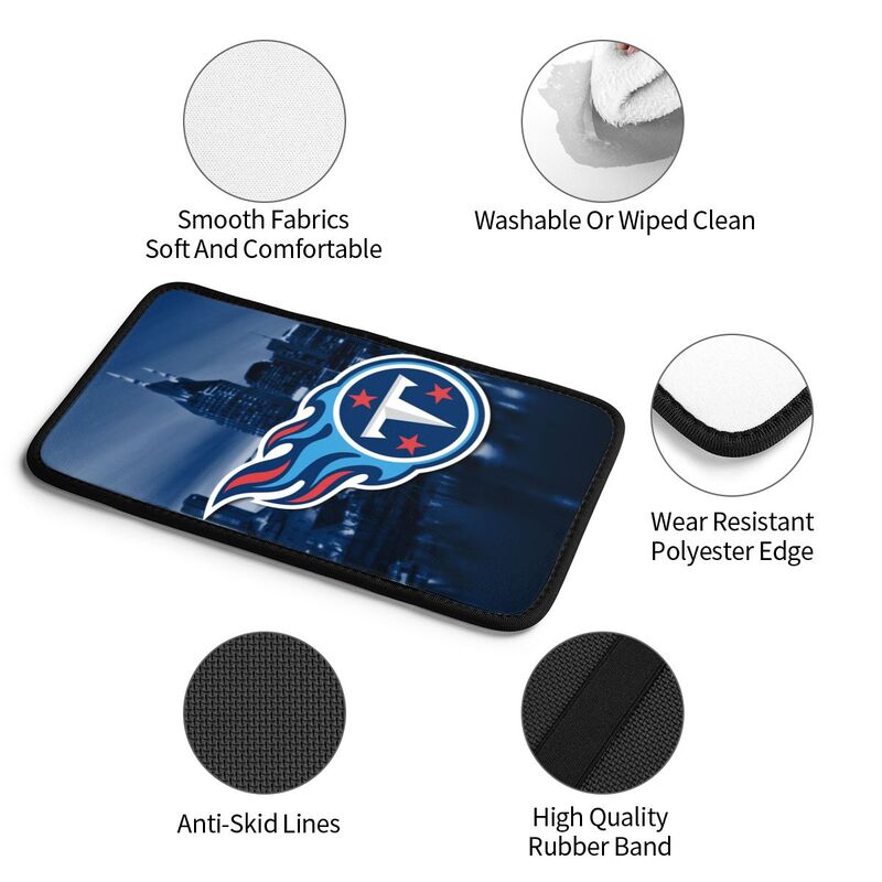 Car armrest box pad Tennessee Titans8 Printed central armrest box pad anti slip pad