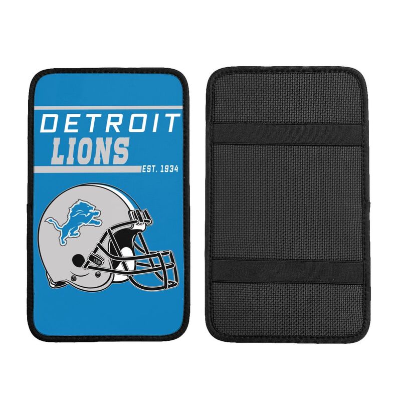 Detroit Lions Print car armrest box cushion armrest protective cover