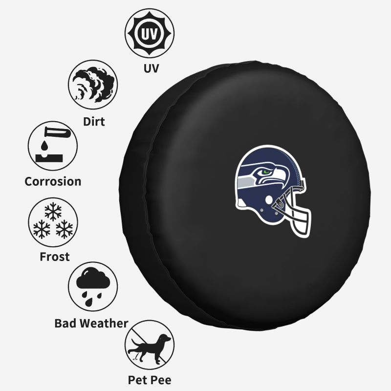 Seattle Seahawks 2 Car tire protective cover waterproof and dustproof tire cover