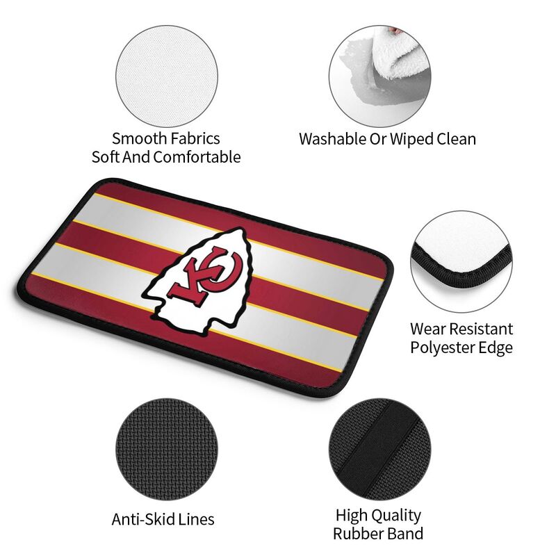 Car armrest box pad Kansas City Chiefs 3 Printed central armrest box cushion protective pad