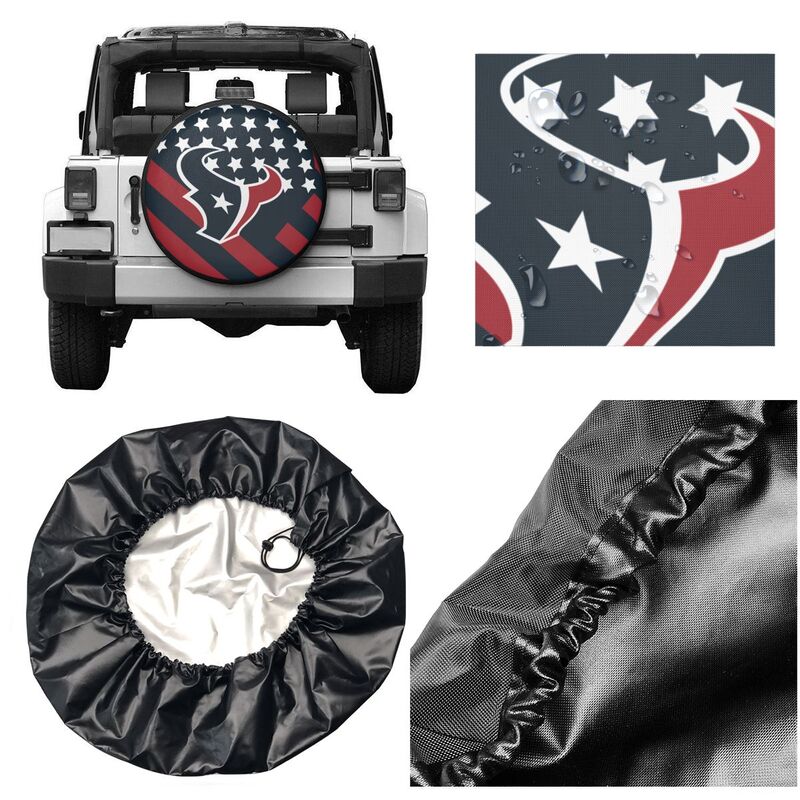 Houston Texans 2 car dustproof sunscreen tyre protective cover Tyre protective cover