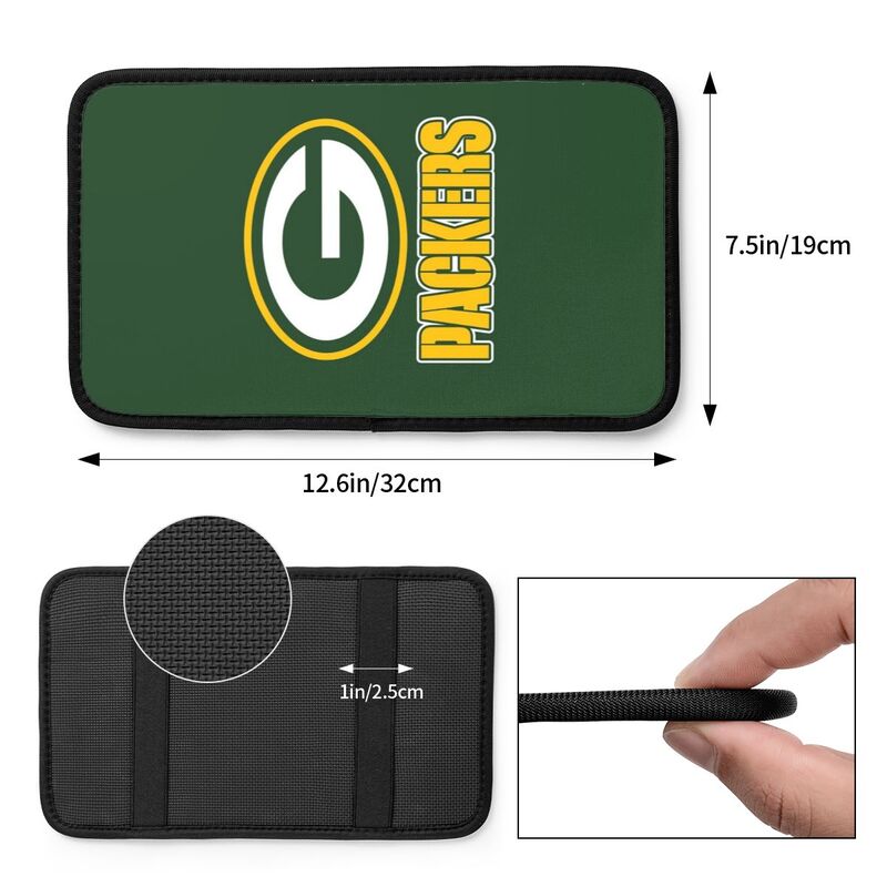 Car armrest box pad Green Bay Packers 2 Printed central armrest box pad protective pad