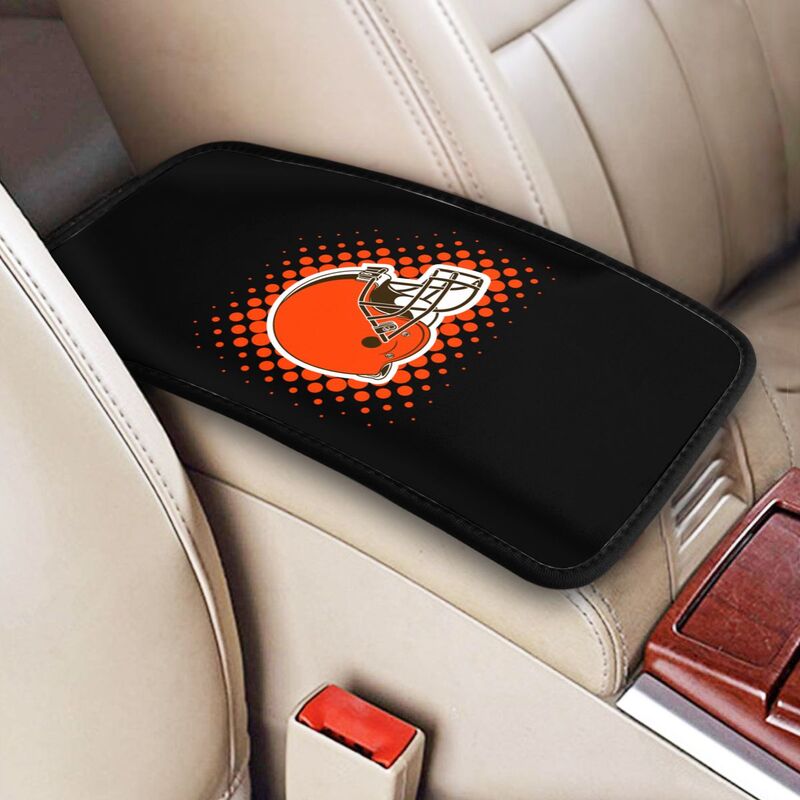 Cleveland Browns Printed car armrest box cushion armrest protective cover
