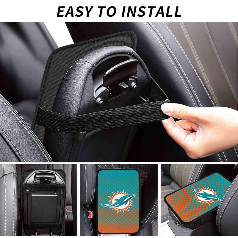 Miami Dolphins Car handrail box cushion Personalized printed car armrest cover